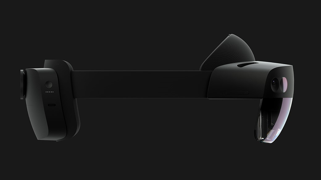 Light reflecting off a HoloLens 2 headset